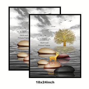 TEMU 2개의 검은 사진 프레임 세트, 클래식 스타일 플라스틱 포스터 프레임, 인쇄물 및 벽화용 장방형 수직 벽걸이 사진 프레임, 11x14, 16x20, 18x24, 20x28 인치 사진에 적합합니다.