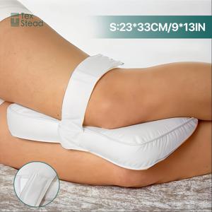 TEMU 텍스태드 사이드 슬리퍼용 무릎 베개 - 척추 정렬 및 임신 지원을 위한 인체공학적 다리 포지셔너 베개, 기계 세탁 가능한 커버, 폴리에스테르 소재의 휴대용 디자인, 100% 폴리에스테르 섬유로 채워진 1개, 크리스마스 선물