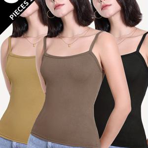 TEMU 여성용 브라렛트 백리스 탱크탑 3세트, 얇고 몸에 꼭 맞는, 여름에 완벽, 아름다운 등, 바지 밑, 레이어링에 적합