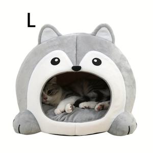 TEMU 편안한 고양이 침대 고양이 집 - 강아지와 새끼 고양이를 위한 부드러운 애완동물 바구니 - 따뜻한 라운저 패드와 수면 텐트