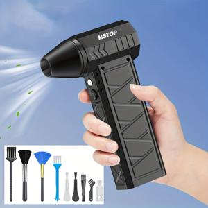 TEMU HSTOP 휴대용 터보 제트 팬 - USB 충전식 디지털 디스플레이, 자동차, 청소 및 캠핑에 이상적|차량용선풍기