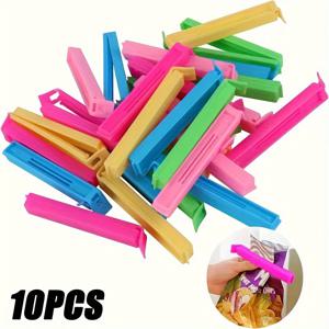 TEMU 10/20/30pcs FreshSeal 재사용 가능한 플라스틱 식품 가방 클립 - 신선함을 위한 습기 및 먼지 방지 주방 보관 액세서리