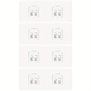 TEMU 4-팩 투명 플라스틱 접착 흡입 스티커 벽걸이 용, 쉬운 설치 무공 샤워 선반 액세서리, 욕실, 샤워 캐디, 코너 랙 및 향신료 랙을 위한 패션 스타일