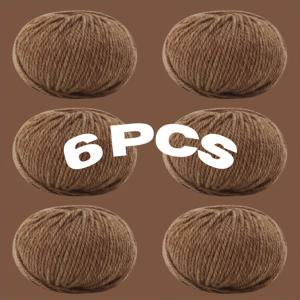 TEMU 6팩 300g, 각 50g. 고품질 중간 두께 울 혼방 실, 연한 베이지 색상과 부드러운 벨벳 감촉, 스웨터, 코트, 모자, 담요, 홈 데코 및 다양한 고급 DIY 공예에 적합