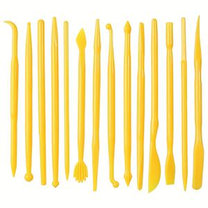TEMU 14개 DIY 플라스틱 폴리머 조각 세트, 충전되지 않은 흙 도구 도자기 모델 조각 및 тис핑