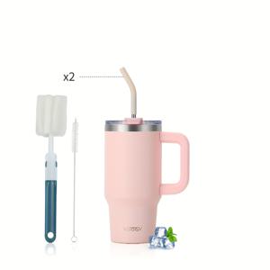 TEMU 1pc WATERSY 304 스테인레스 스틸 20Oz/591Ml 냉장 보존 및 냉장 보존을 위한 물병, 2 in 1 누출 방지 뚜껑, 스테인레스 스틸 솔, 솔 브러시, 컵 브러시, 2개의 실리콘 노즐, 골드 스탬핑 컬러 박스