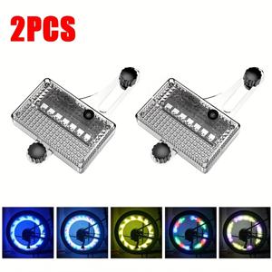 TEMU 2pcs USB 충전식 LED 자전거 바퀴 조명 - 슈퍼 스피크 조명, 7가지 풀 컬러 SMD LED, 30+ 모드, 태양광 전원 지능형 조명, 야간 라이딩, 마운틴 바이크, 밸런스 바이크, 자전거 조명, 야외 사이클링 기어, 생동감 있는 조명 효과, 태양광 조명, 배터리 없음