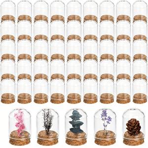 TEMU 50개 미니 유리 클로크 재고와 코크 뚜껑 - 8ml 돔 디스플레이, 표본, 꽃, 파티 선물용 - 예술 및 공예, 장식 보관, 독특한 선물 전시, 파티 선물 재고와 함께 완벽합니다. | 장식 디스플레이 재고 | 유리 구조, 미니어처 재고