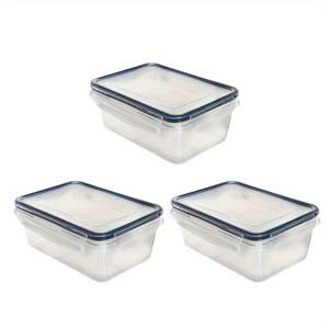 TEMU 2/3pcs 직사각형 식품 보관 용기 세트, 누출 방지, 전자레인지 식기 세척기 냉장고 안전, 재사용 가능, PP, 밀폐, 손 세척, 잠금 장치, 다목적, 비전기, 뚜껑이 있는, 과일, 채소, 고기, 야외 장비, 학교용