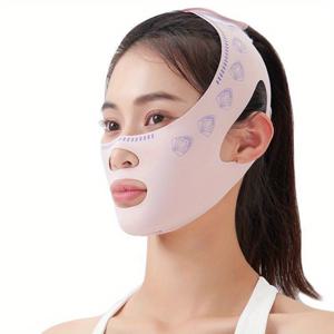 TEMU [가정용] V라인 얼굴 쉐이퍼 및 슬리밍 밴드 - 얼굴 마사지 스트랩이 있는 턱 щ인 올려주는 벨트 마스크, 향이 없는, 윤곽을 잡고 단단하게 만드는 피부 단단화 마스크, 얼굴 쉐이핑 벨트|V넥 라인 쉐이퍼| 피부 단단화 마스크, 얼굴 리프팅 벨트