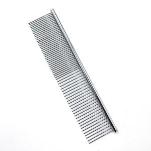 TEMU 1pc 스테인레스 스틸 애완동물 관리 빗 - 개, 고양이, 토끼, 햄스터 및 소형 동물용 슬릭러 브러시 - 효과적인 매듭, 털 빠짐 및 관리, 곡선 디자인으로 정밀한 관리, 내구성이 뛰어난 오래 지속되는 사용, 애완동물 관리 용품