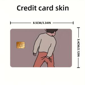 TEMU 유머러스 만화 키즈 배경 스티커 - EBT, 교통카드, 신용카드, 체크카드 보호용 스킨, 기포 없음, 고품질 소형 칩 카드용, 남녀 공용