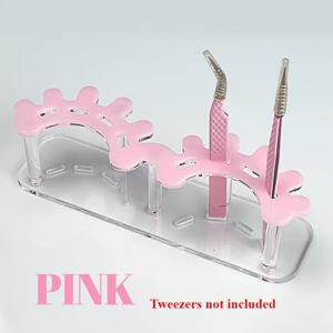 TEMU 8홀 아크릴 트위저 정리 스탠드 - 하이포알러제닉 눈썹 연장 홀더, 메이크업 도구 보관, 클리어 디자인으로 쉽게 액세스 가능, 배터리 필요 없음, 전문 미용 도구 홀더 | Sleek Organizer | Clear Construction, 눈썹 연장 용품