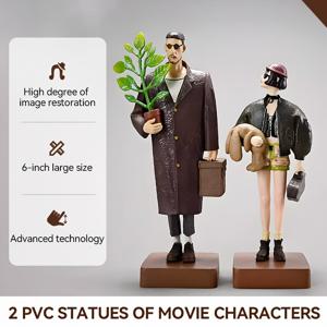 TEMU 2개 세트 영화 캐릭터 PVC 스탠드 - 디테일한 의상과 액세서리 포함, 14-16cm, 팬 및 컬렉터를 위한 완벽한 선물, 홈 데코용 이상적인 조각상