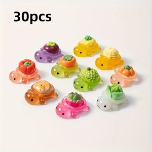 TEMU 30개 야광 3D 채소 거북이 레진 세트 - 컬러풀 미니 DIY 공예, 파티 선물, 수족관 장식, 생일 & 휴일 오너먼트, 할로윈, 크리스마스, 축제 테마, 야광 디자인, 내구성 있는 소재, 장식 피규어, 홈 데코레이터, 공예 애호가용
