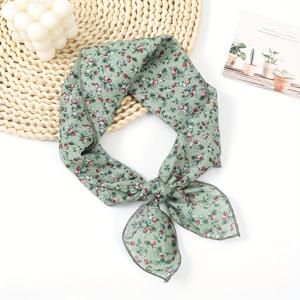 TEMU 1pc 여성용 꽃무늬 삼각형 머리장식 - 달콤한 목장 스타일, 가벼운 폴리에스터, 조절 가능한 리본 디자인, 생일 및 캐주얼 의상에 완벽, 캐주얼 머리장식 | 꽃무늬 머리띠 | 가벼운 머리장식