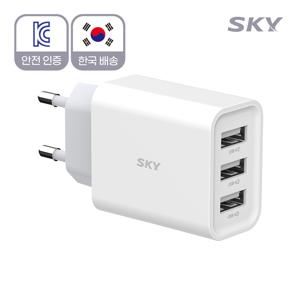 TEMU Sky File C3 18W 3포트 USB 고속 충전 어댑터