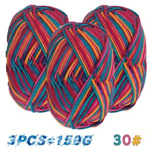 TEMU 3개 150g 컬러 섹션 염색 원사 컬러풀 그라데이션 원사, 수제 DIY 뜨개질 재료, 따뜻한 스웨터, 모자, 스카프, 재킷, 샤울, 코트 및 기타 의류용 원사 볼 1개=3개=150g