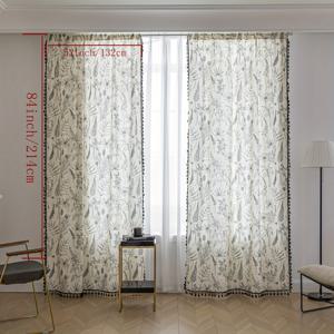 TEMU 2pcs 농가 여러 가지 빛깔의 Boho 커튼 세련된 회색 추상 꽃 술, 차양 안티 스파이 개인 정보 보호 커튼 침실 실내 거실 레스토랑 바 파티 놀이방 기숙사 홈 장식