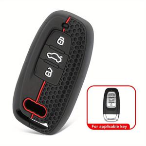 TEMU 실리콘 자동차 키 케이스 보호대 커버 아우디 A1 A3 A4 A5 A6 A7 A8 콰트로 Q3 Q5 Q7 2009-2015 액세서리