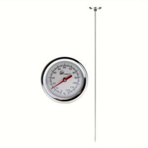 TEMU 1개 50cm/20인치 퇴비 토양 온도계, 농업용 스테인리스 스틸 온도계, 실외 원예 및 식재용, 섭씨/화씨 농업용 온도계, 퇴비 및 토양 온도 확인 도구