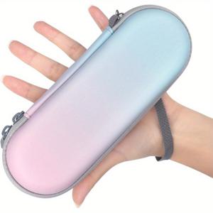 TEMU 1개 컴팩트 방수 & 충격방지 전동칫솔 정리 케이스 - 파스텔 핑크/블루 그라데이션, 대용량 내부 공간 (전동칫솔, 교체 헤드, 충전 케이블 수납), 여행용 화장품 가방, 행잉 후크 & 끈 포함, 홈 & 여행에 이상적, 안전한 지퍼 잠금, 모던 디자인, 내구성 강화, 자주 이동하는 분들을 위한 휴대용 칫솔 케이스