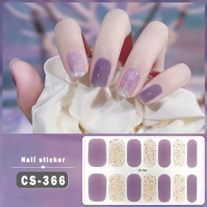 TEMU 판타지 젤 네일 스티커, CS-370/CS-366/CS-365, 투명, 방수, 풀 커버, 자가 접착, 반짝이는, 재사용 가능, 플라스틱, 네일 아트 액세서리, 무 향料|젤네일