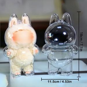 TEMU 2024년 팝 문화 팝 문화 팝 문화 인형용 아크릴 스탠딩 디스플레이 케이스, 모래 방지 보호 커버, 수집품용 투명 펜던트 홀더, 인형 제외 - 단일 팩