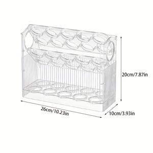 TEMU 냉장고용 3단 투명 계란 디스펜서 - 공간 절약, 내구성 있는 PET 플라스틱, 쉬운 접근 슬롯 디자인, 주방 카운터 상자 보관에 이상적, 냉장고 정리함|스택 가능한 정리함|투명한 구조, 냉장고용 계란 홀더