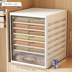 TEMU 1개 조절 가능한 풀아웃 서랍 옷장 정리함, 칸막이 & 뚜껑 포함 – 내구성 있고 재사용 가능한 의류 보관함, 곰팡이 및 습기 방지, 곤충 방지, 현대적인 디자인, 다층 직사각형 플라스틱 정리함, 가정용, 의류 정리함 | 투명 정리함 | 조절 가능한 수납, 옷 정리함 수납, 침대 밑 수납