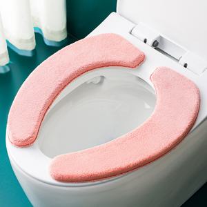 TEMU 2팩 1.5cm 두께의 플러시 화장실 좌석 커버, 부드럽고 재사용 가능한 기계 세탁 가능, 범용 피트, 가정용 화장실 링 프로텍터, 올 시즌, 방수 접착제, 가벼운 화장실 액세서리|변기커버