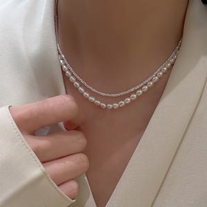 TEMU 2개 세트 우아하고 섬세한 레이어드 체인 목걸이, 데일리 및 이브닝 이벤트에 적합|은목걸이