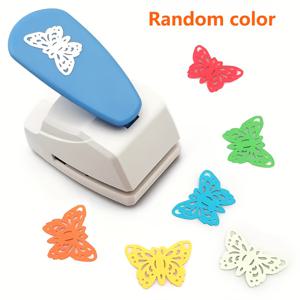 TEMU 1pc 나비 홀로 펀치 (랜덤 컬러) - DIY 스크랩북, 종이 공예 도구로 사용되는 4.4-4.7cm 대형 패턴 펀치, 내구성이 뛰어난 플라스틱 바디와 세련된 컷 아웃 디자인, 스크랩북 액세서리 | 장식 도구 | 정밀 홀 펀치
