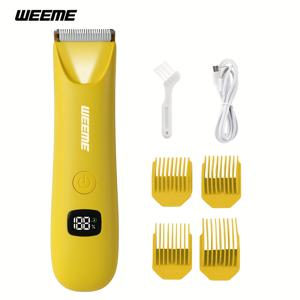 TEMU 남성 및 여성용 Weeme 자동 헤어 트리머 - USB 충전식 전기 가발, 4개의 가이드 커브 포함, 다리, 비키니 지역에 적합, 충전식 리튬 배터리, Me용 헤어 클리퍼