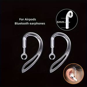 TEMU AirPods용 2/4팩 투명 PE 이어 후크, 분실 방지 TPU 이어폰 액세서리, AirPods 1/2/3 호환 가능, 귀걸이형 이어 캡