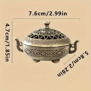 TEMU 1pc 우아한 네팔 스타일 브론즈 향초 연소기 - 정교한 기하학적 패턴 - 요가, 미디어션, 수면 및 영적 공간을 위한 수제 금속 홈 데코, 미디어션 액세서리 | 장식 향초 홀더 | 세부 조작, 홈 데코 향초 홀더