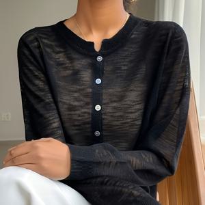 TEMU PHLEAD 여성용 가벼운 대나무 긴팔 카디건 - 중동 스타일 반투명 레이어링 오픈 프론트 스웨터, 버튼 클로저, 세탁기 사용 가능 통기성 봄/여름 캐주얼 탑, 여성을 위한 클래식 스웨터, 여름 레이어링 아이템, 우아한 캐주얼웨어, 미들 이스턴 스타일, 고급스러운 질감|가디건