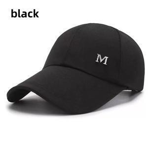 TEMU 남성용 조절 가능한 오리날개 모자, 스타일리시한 M 로고 - 가벼우며 통기성이 좋은 폴리에스터 야구 모자, 야외 활동, 여행 및 해변 휴가에 적합 - 블랙, 블루, 레드, 카키 색상으로 제공, 야외 모자|조절 가능한 핏 모자|가벼운 모자