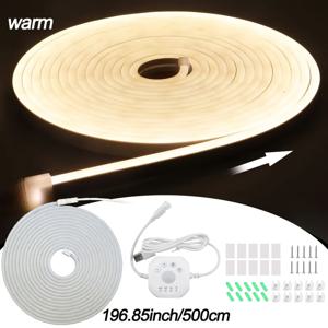 TEMU LED 모션 센서 스트립 조명, 네온 플렉스 스트립, 흐르는 물 효과, USB 마리퀴, 계단/복도/발코니용, 실내외 사용 가능, 현대적인 디자인의 유연한 네온 스트립, 계단 조명