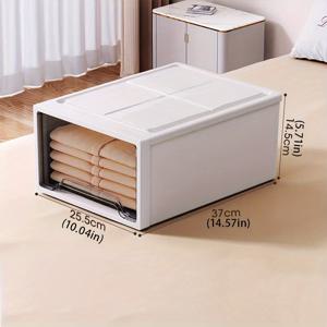 TEMU 3pcs 스택 가능한 서랍 보관 상자, 투명한 뚜껑이 있는 내구성 있는 플라스틱 옷, 문서, 가정용품 정리함, 옷장 정리함, 책상 정리함, 보관함, 트렁크