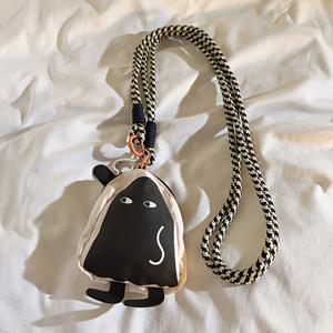 TEMU 스타일리시한 블랙 가방 찰름 폰 케이스, 회전하는 브레이드 롱 크로스바디 스트랩이 있는, 8가지 시나리오에 적합합니다.
