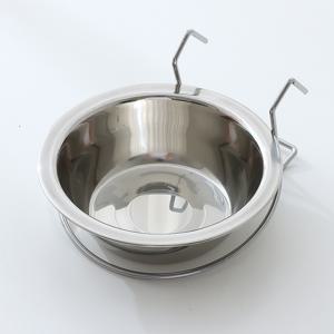 TEMU 1pc 높은 개밥 그릇 케이지 용 물 그릇, 클램프 홀더가있는 스테인레스 스틸 교수형 개 그릇, 목 보호용 애완 동물 상자 피더 분지