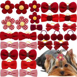 TEMU 10pcs 귀여운 개 머리 띠, 강아지 고양이 꽃 모양 띠 고무 밴드와 함께, 애완 동물 머리 띠, 부티크 개 그루밍 액세서리