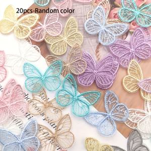 TEMU 20개/10개 자수 나비 거즈 패치 키트, DIY 다림질/봉제 원단 아플리케, 다색 캔버스 세트, 공예, 할로윈, 크리스마스, 새해 장식용