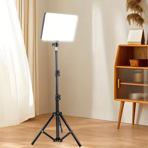 TEMU LAQIUIUE 10인치 LED 플랫 패널 라이트, 43인치 트립오드, USB 전원, ≤36V, 실내 사용, 사진 촬영, 라이브 스트리밍, 스튜디오 조명 - 배터리 필요 없음