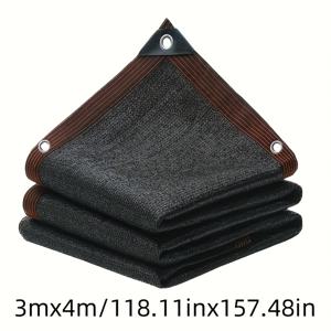 TEMU 1개 블랙 야외 선쉐이드 세일 캐노피 - 통기성, 열 감소 PE 원단, 해변 수영장, 정원, 발코니 및 주차장용 끈으로 닫힘 - 97°F에서 74°F까지 온도 감소, 자외선 차단, 해변 선쉐이드