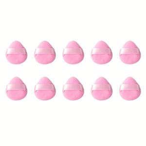TEMU 10//60개 작은 하트 모양 손가락 팁 파우더 퍼프 - 리본 루프로 된 플러시 합성 섬유 메이크업 블렌더, 파라벤 프리, 블러셔, 하이라이터, 세팅 스프레이용 - 여행에 편리한 디테일링 및 터치업, 휴대 가능한 뷰티 도구 | 부드러운 적용