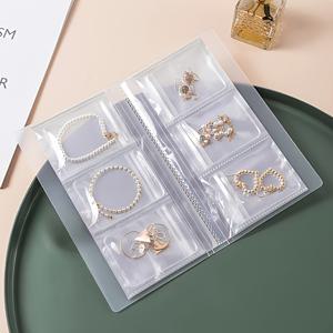 TEMU 1pc 투명 보석 보관 책 - 84 개 구획, 반짝임 방지 보관 상자, 반지, 목걸이, 귀걸이 및 팔찌, 스냅 클로저가 있는 휴대용 여행용 포켓, 실용적인 후크 포함, 보석 정리 | 투명 보관 상자 | 내구성 있는 플라스틱 재질, 보석 상자