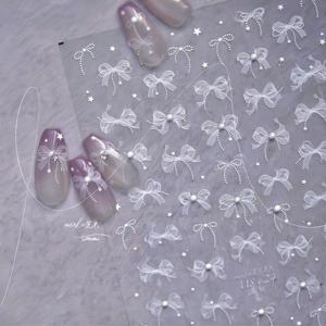 TEMU 5D 엠보싱 패션 보우 네일 패치 - 귀엽고 달콤한 DIY 네일 액세서리, 저알레르기 레진, 매트 표면, 플라스틱 표면에 적합, 자체 접착식 | 귀여운 네일 아트 | 자체 접착 스티커, 네일 액세서리