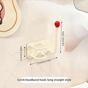 TEMU 벽걸이 무드릴 접착식 헤어 액세서리 정리대 - 머리끈, 빗, 스크런치 & 보석용 멀티훅 욕실 수납장, 내구성 있는 플라스틱 공간절약형 후크와 흡입컵, 보호 욕실 장식 및 액세서리, 세련된 벽면 설치, 튼튼한 구조, 미용 애호가를 위한 훅